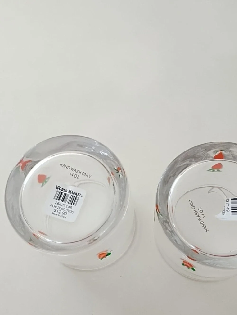 World Market Icon Carrot 🥕 Glasses Set Of 2